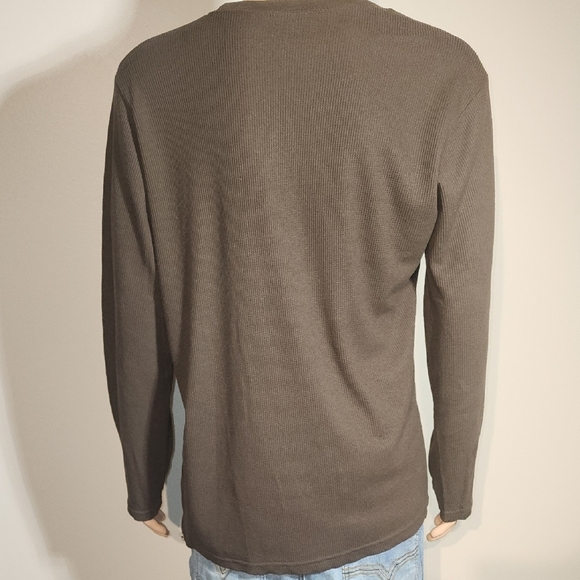 Casual Brown Ribbed Long Sleeve Shirt - Picture 9 of 9
